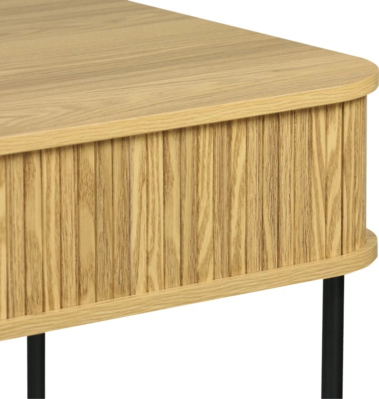 Konsolë Scandi MDF/Metal ngjyrë natyrale me këmbë metalike të zeza 120x60x76.5cm