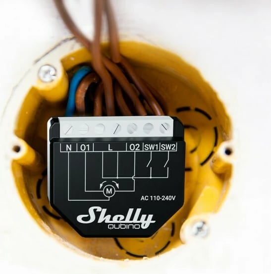 Smart relay Shelly Qubino Wave Shutter, Plastikë, 40 m, 25 dBmW, 0.3 W, E zezë