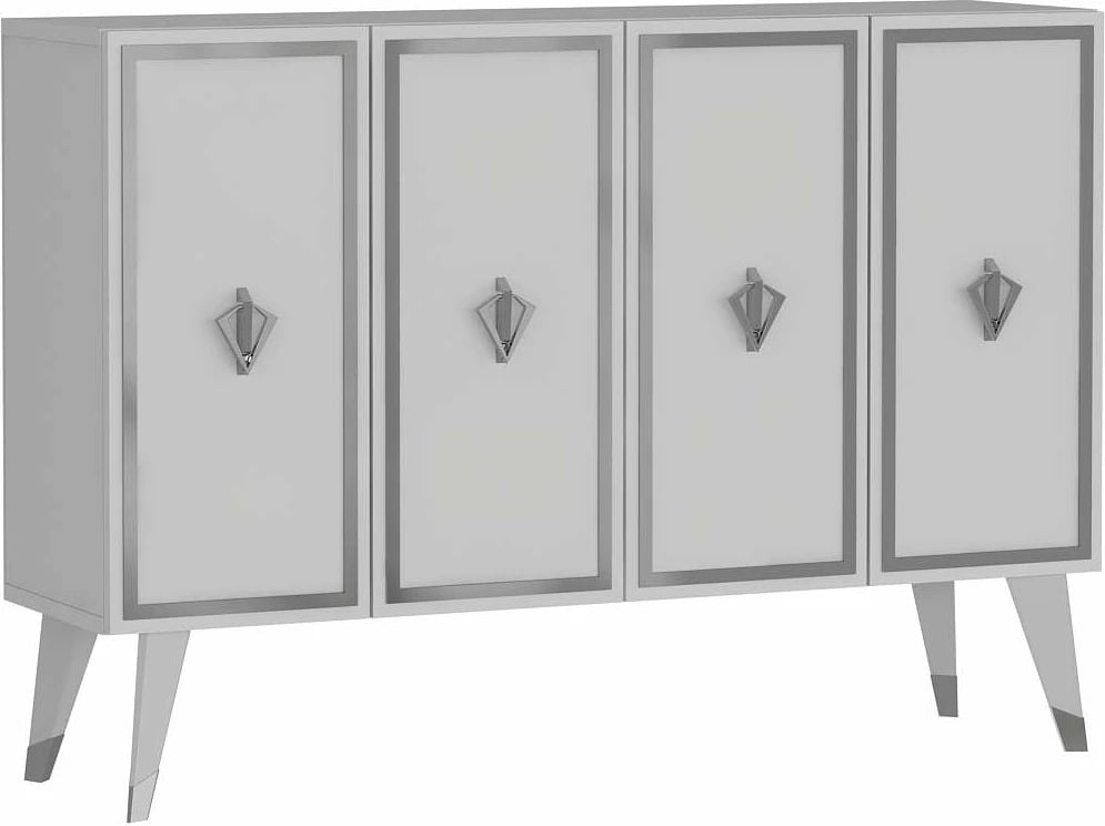 Konsol Skye Decor, 8177KM-32, e bardhë, argjend