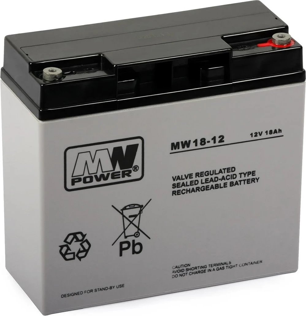 Bateri MPL MW POWER MWS 18-12, 12V 18Ah, E zezë, Gri