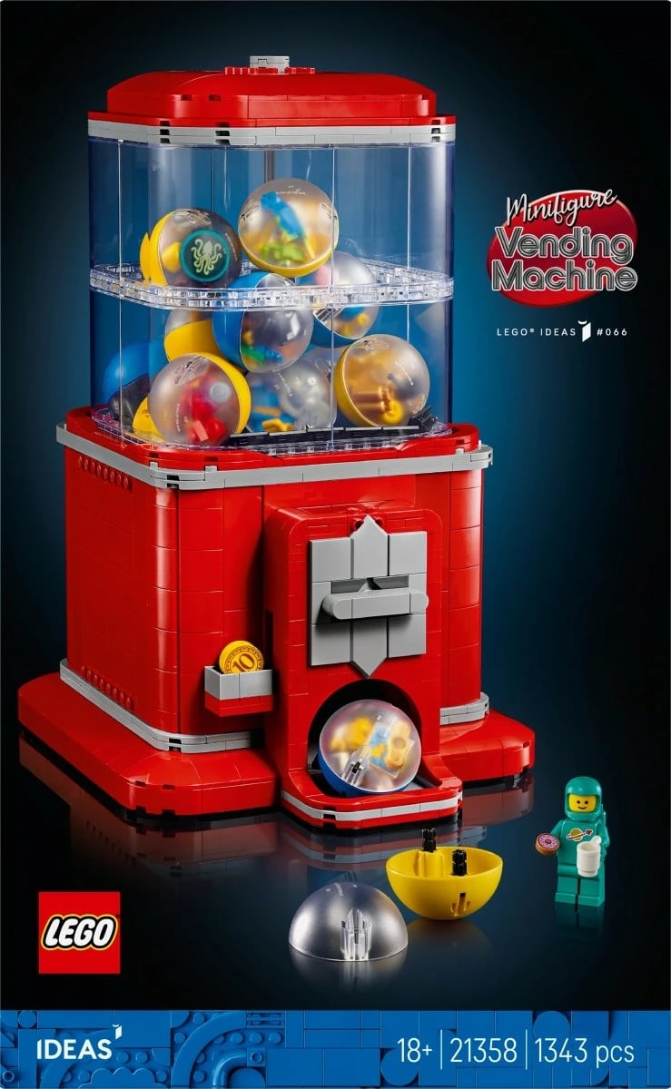 Set ndërtimi, LEGO, Ideas 21358 Minifigure Machine, 1343 pjesë, 18+, e kuqe