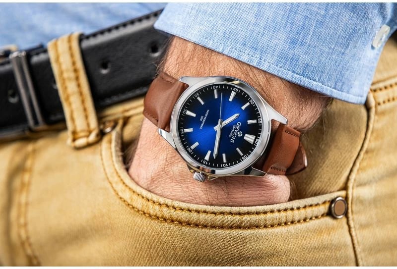 Orë dore meshkuj Giewont Elegance Sapphire GW5160-A4, kafe/blu