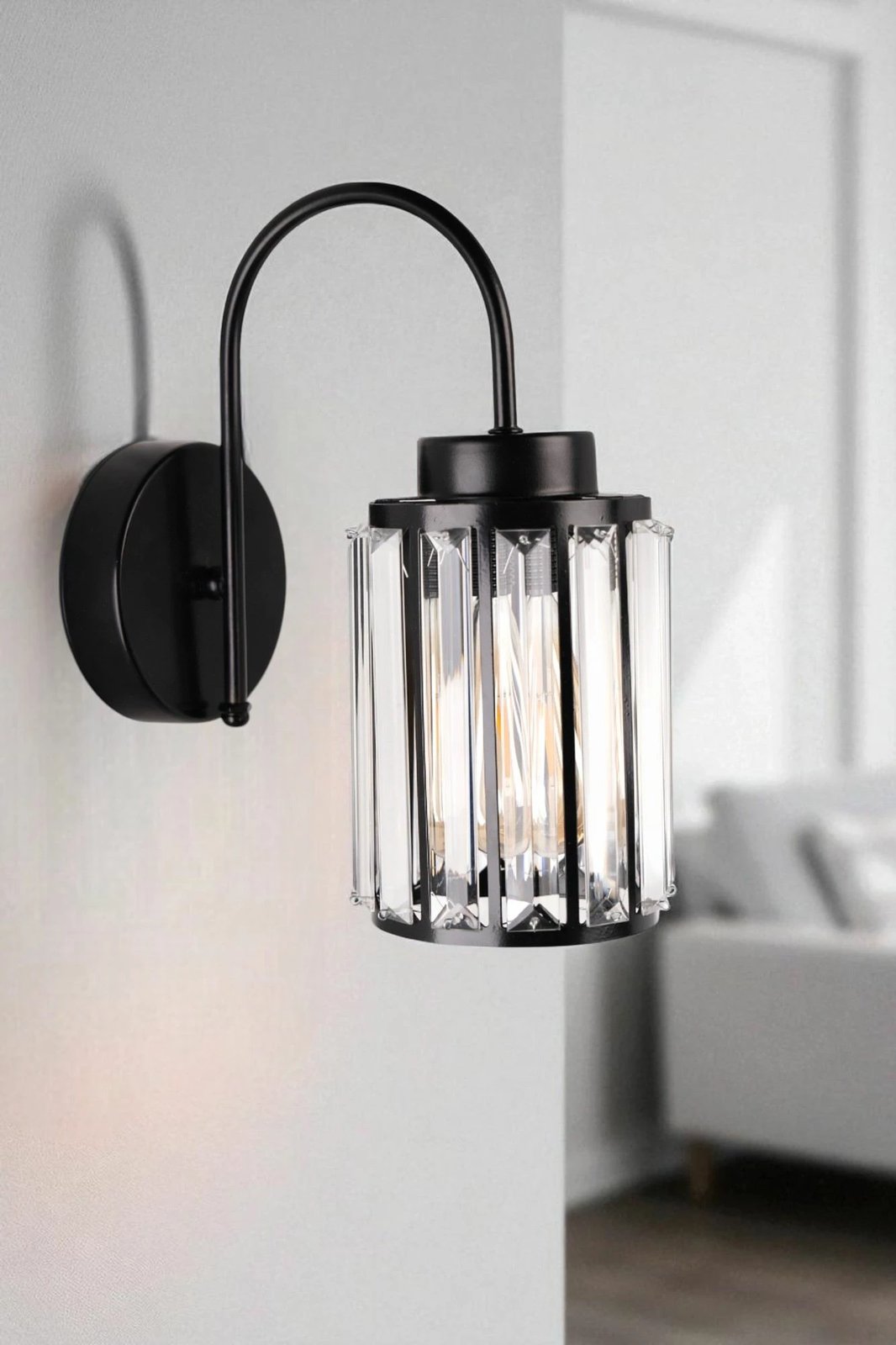 Llambë muri Opviq, 9040-1A, ngjyrë e zezë