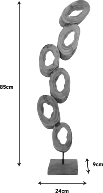 Dekor tavoline Sametro Inart dru mango-hekur 24x9x85cm Dekor tavoline Sametro Inart dru mango-hekur 24x9x85cm