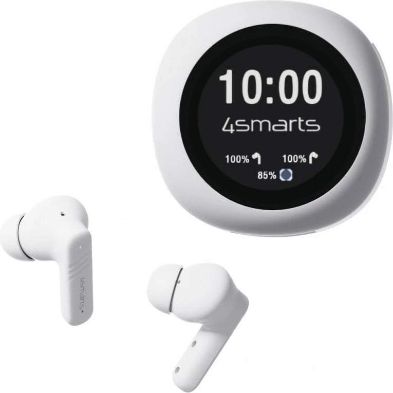 Kufje TWS 4smarts SkyBuds Screen Pro ANC, Bluetooth 5.4, bardhë Kufje TWS 4smarts SkyBuds Screen Pro ANC, Bluetooth 5.4, bardhë