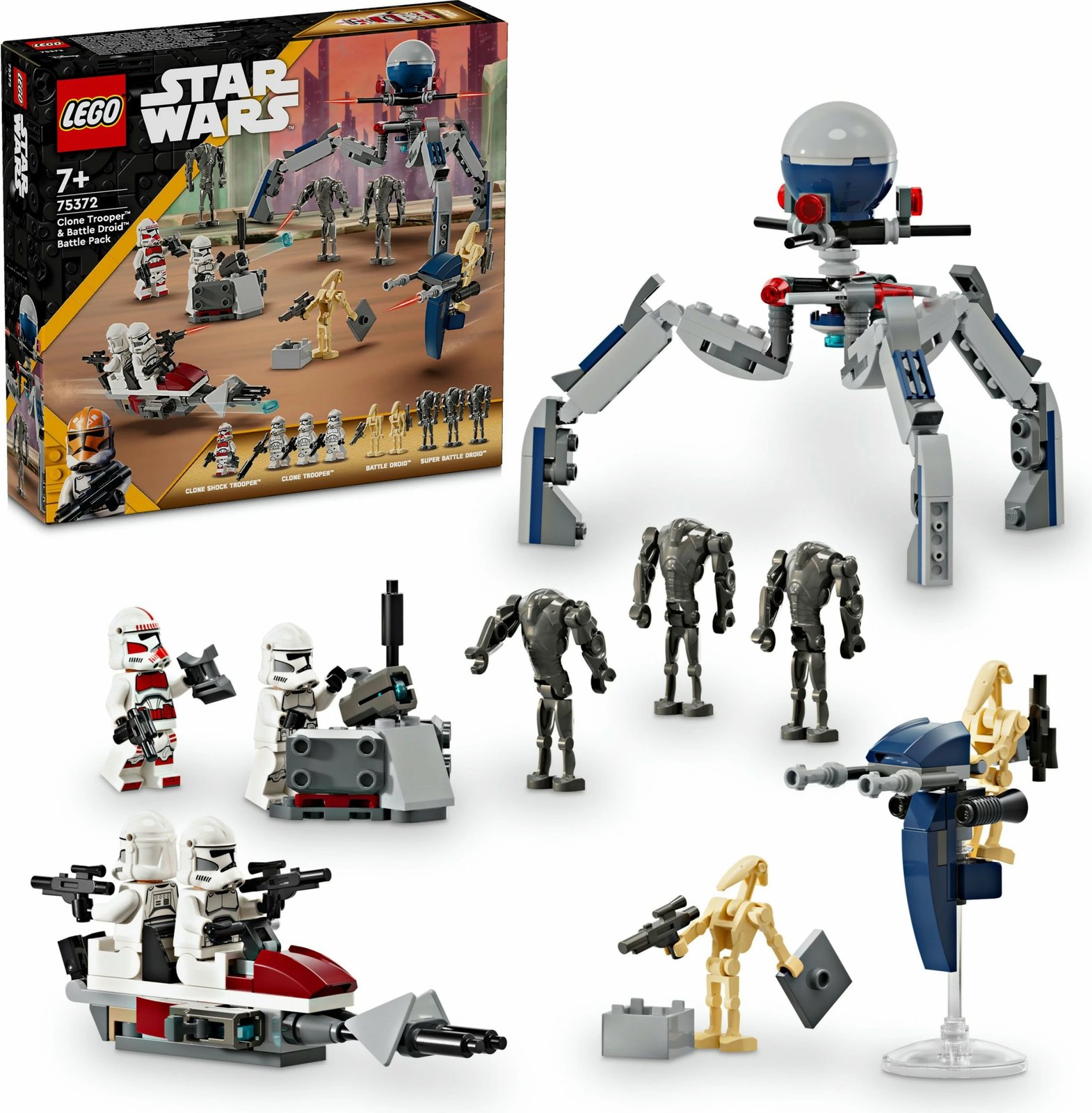 Set ndërtimi LEGO Clone Trooper & Battle Droid, 215 pjesë, plastikë, shumëngjyrësh