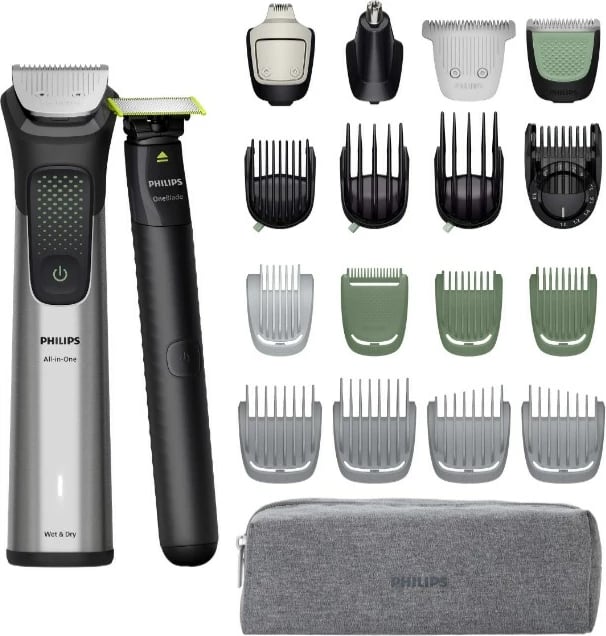 Makinë rroje Philips MG9557/15 All-in-One Trimmer 9000 Series, 20-në-1, Argjendtë