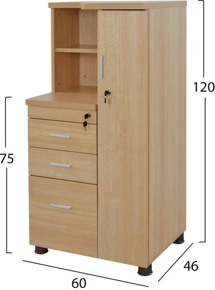 Dollap profesional për zyre, ngjyrë lisi, FH2052.01R, 60x46x120 cm