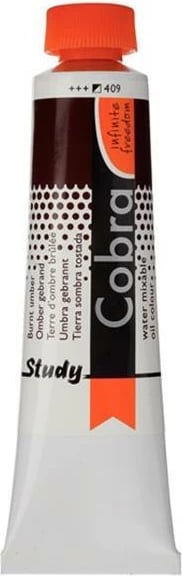 Ngjyrë vaji përzierëse me ujë Talens Cobra Study 40ml, 409 burnt umber
