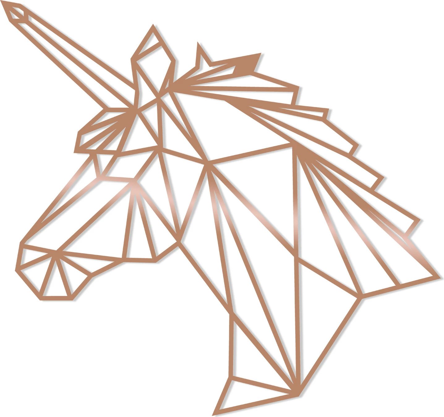 Aksesor dekorativ metalik për mur, njëbrirësh, ngjyrë bakri, Wallity