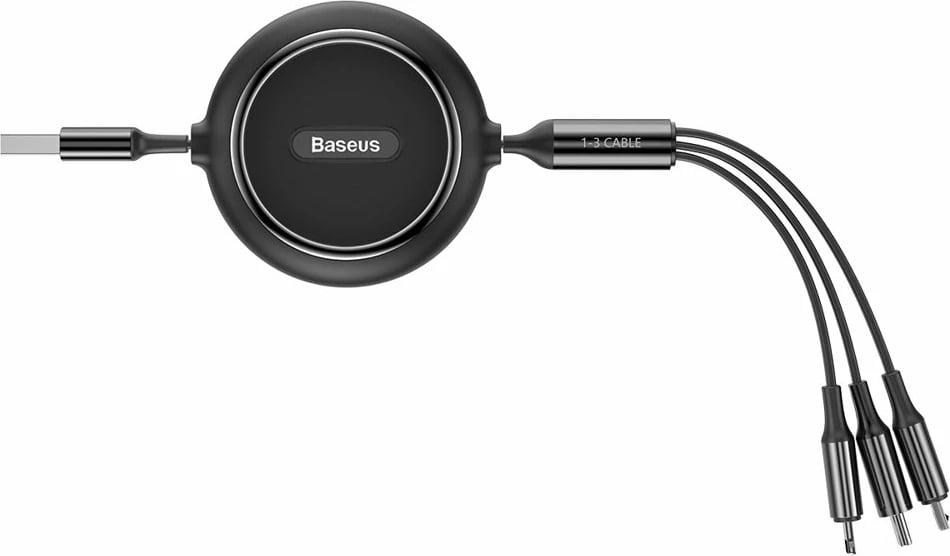 Kabllo zgjatshme 3-në-1 Baseus Golden Loop CAMLT-JH01, USB - micro USB / Lightning / USB-C, 1.2m, e zezë Kabllo zgjatshme 3-në-1 Baseus Golden Loop CAMLT-JH01, USB - micro USB / Lightning / USB-C, 1.2m, e zezë