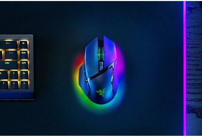 Maus gaming, Razer Basilisk V3 Pro RZ01-04620100-R3G1, wireless Bluetooth HyperSpeed, rrotë me free spin/tactile, RGB Chroma, i zi