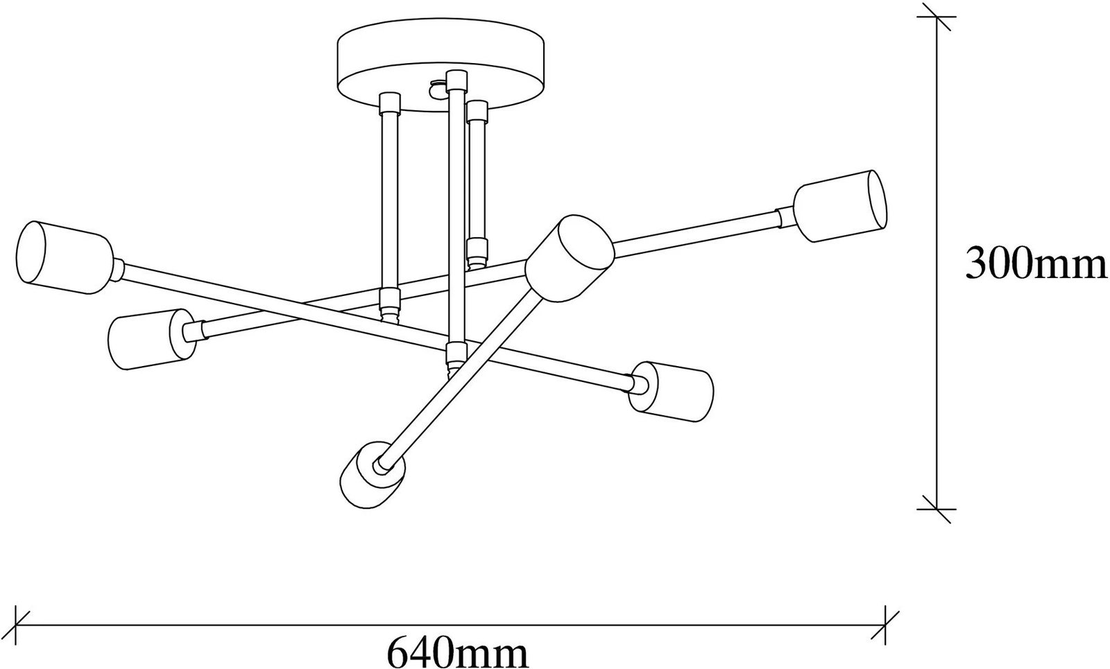 Llambë tavani Opviq, Flower, bakër, 173-AV