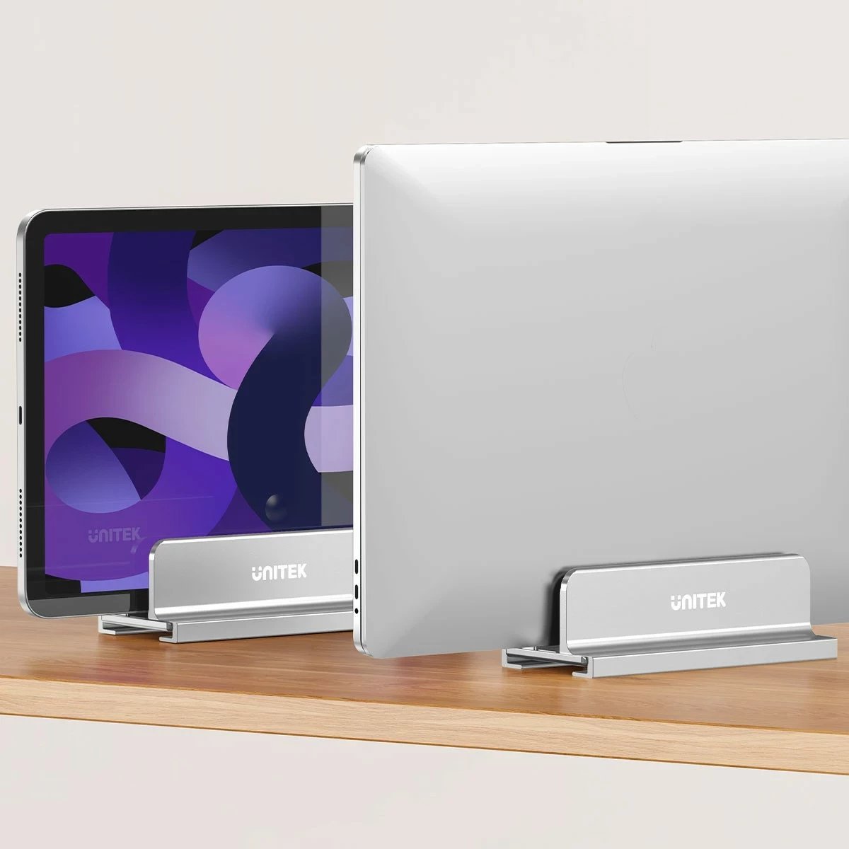 Mbajtese për laptop, Unitek, alumini, gri