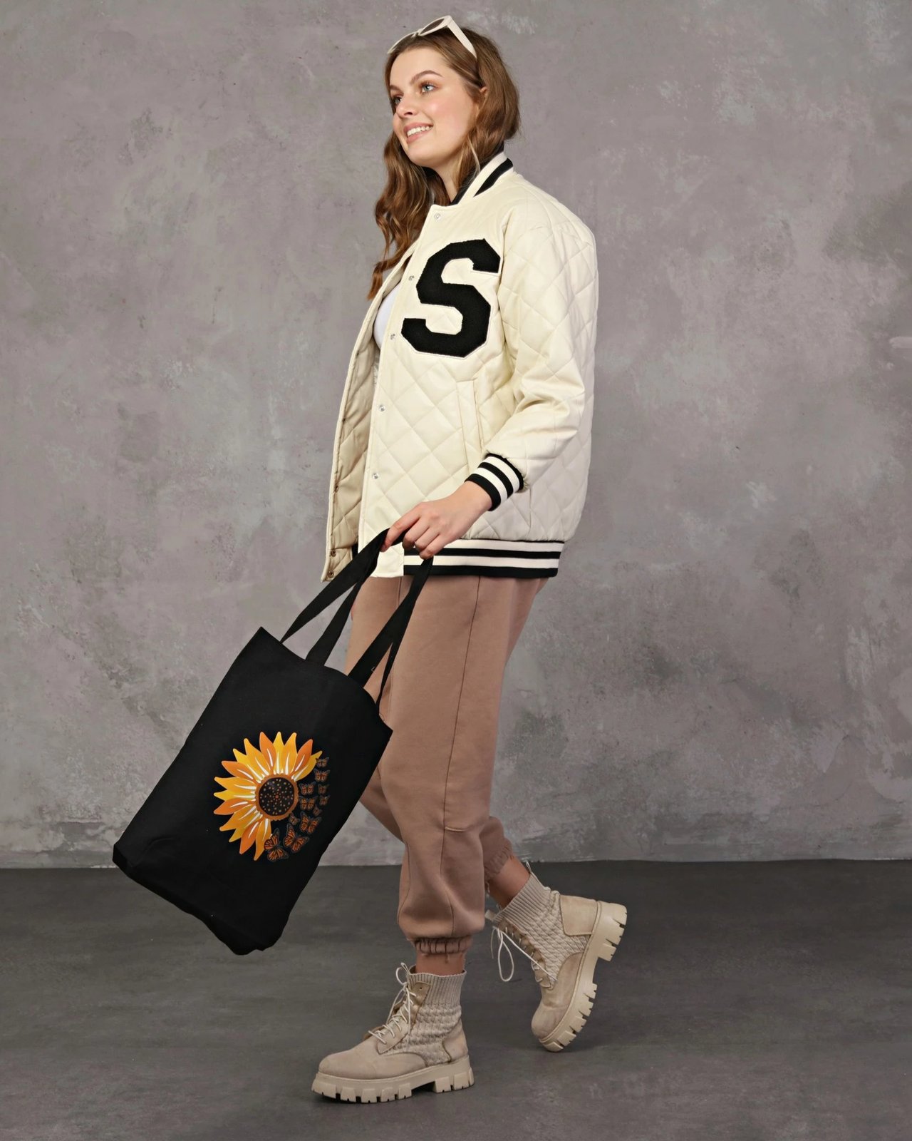 Çantë tote Zoozie Bags, 1554, e zezë, pambuk, 35x40x8cm