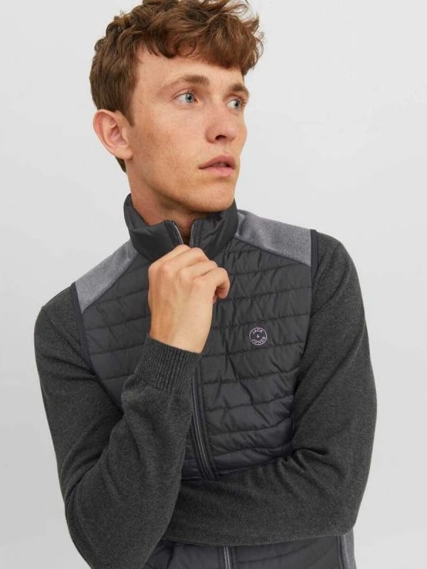 Jelek për meshkuj Jack & Jones, ngjyrë e zezë dhe gri