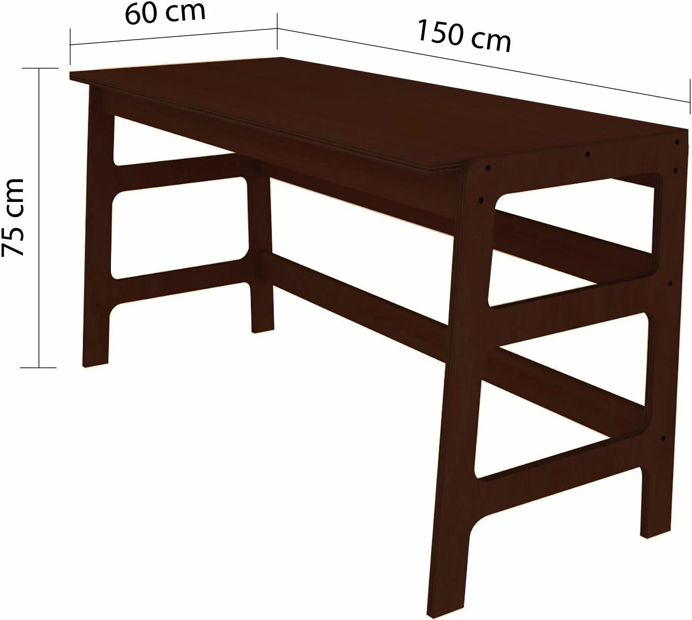 Tavolinë studimi me raft librash, ngjyrë arre, Skye Decor, CPT4803-150