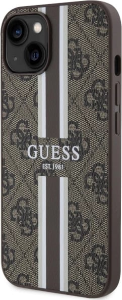 Mbështjellës Guess GUHMP14SP4RPSW për iPhone 14 6.1", hardcase, MagSafe, kafe