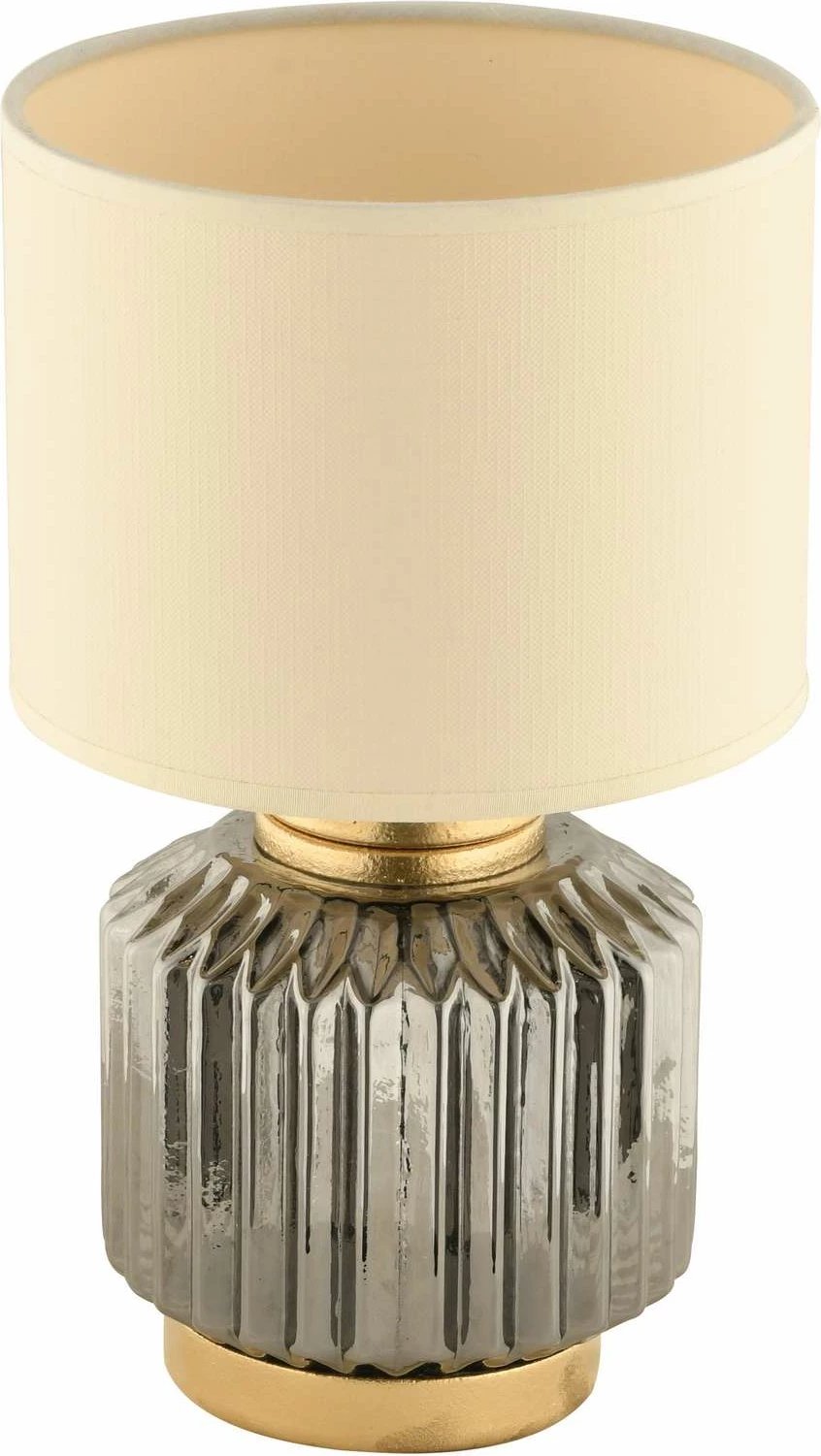 Llambë tavoline Opviq, trup qelqi, krem/gri, 64901