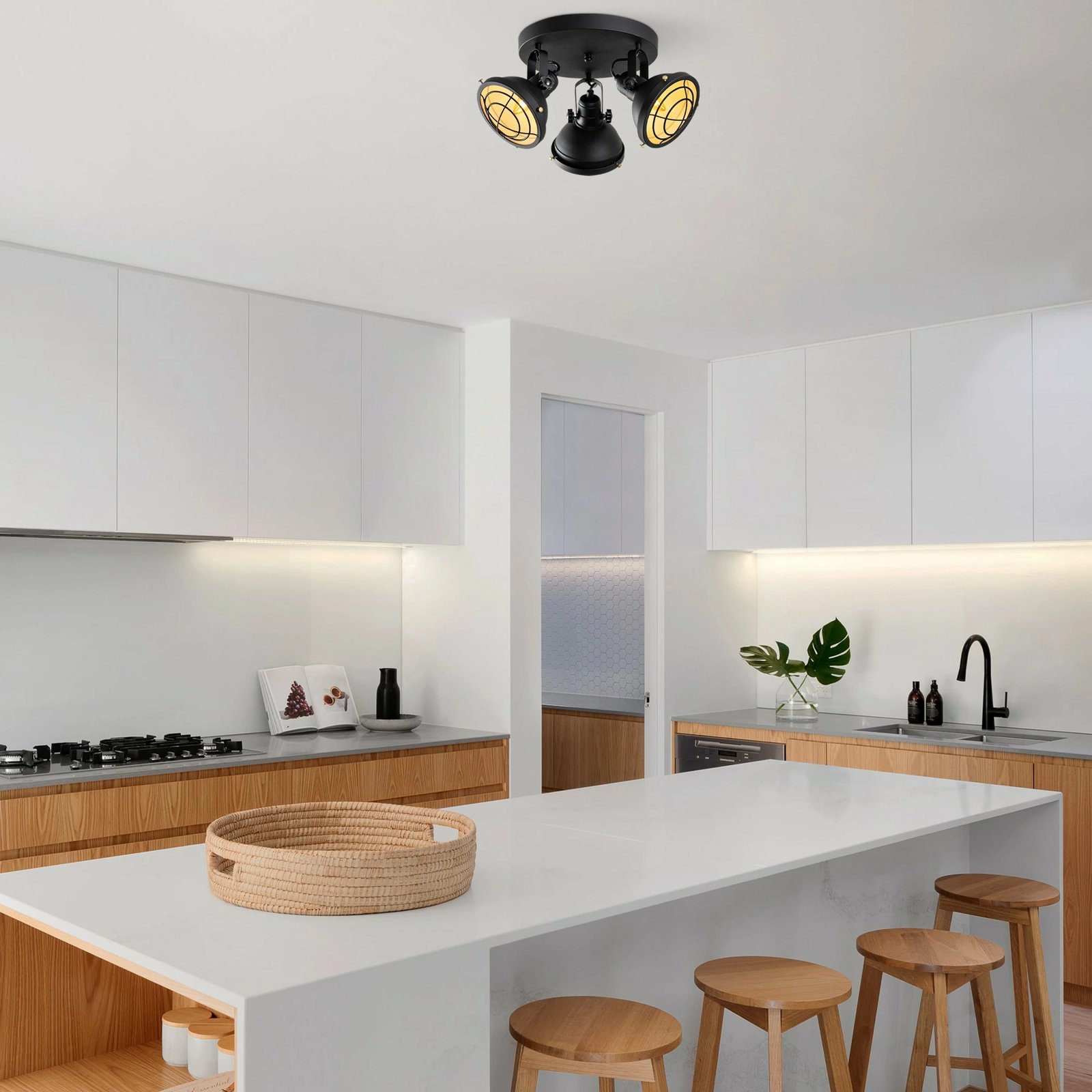 Llambë tavani Opviq, Spoly - 13798, metal, e zezë