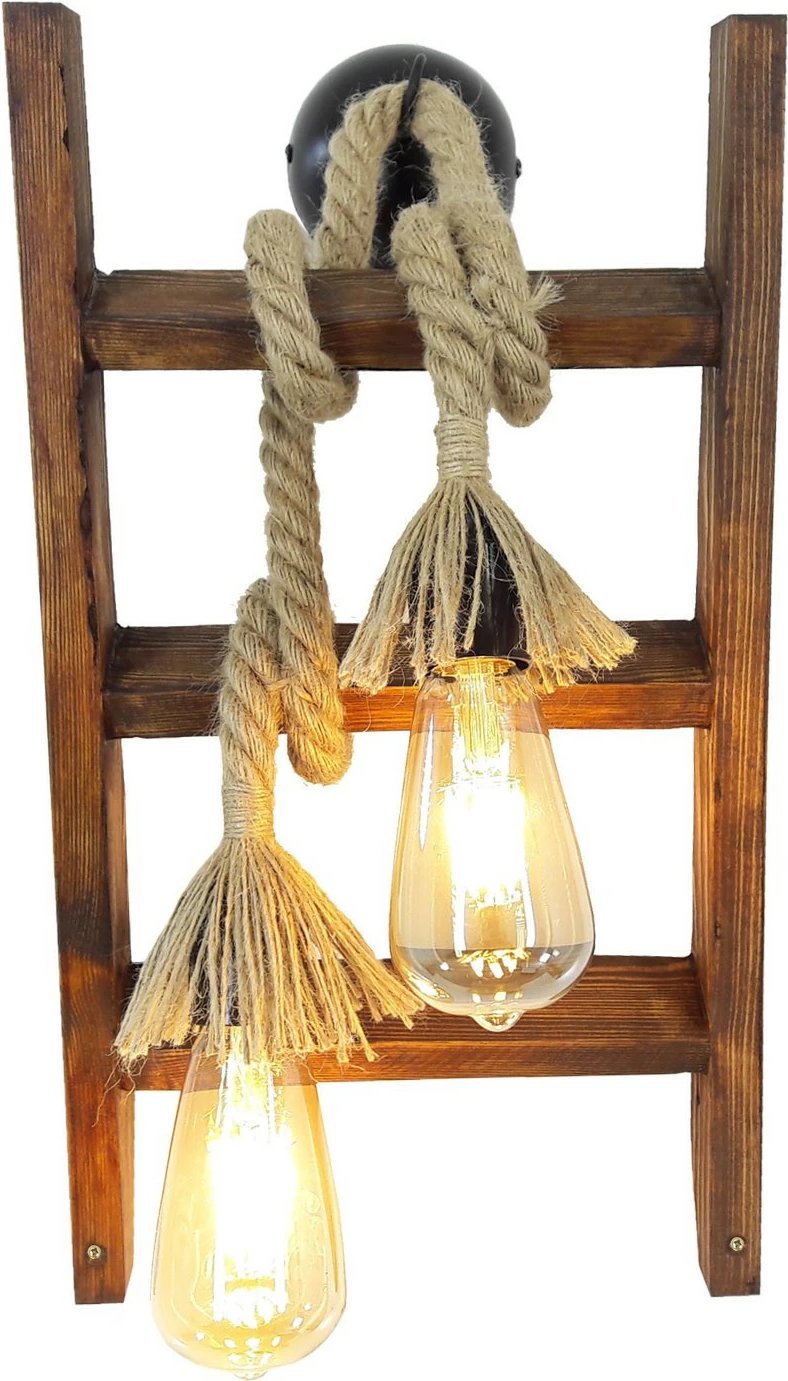 Llambë muri Opviq, model shkallë me litar, ngjyrë arre