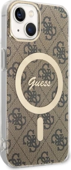 Mbështjellës Guess GUHMP14MH4STW për iPhone 14 Plus 6.7", MagSafe, Kafe