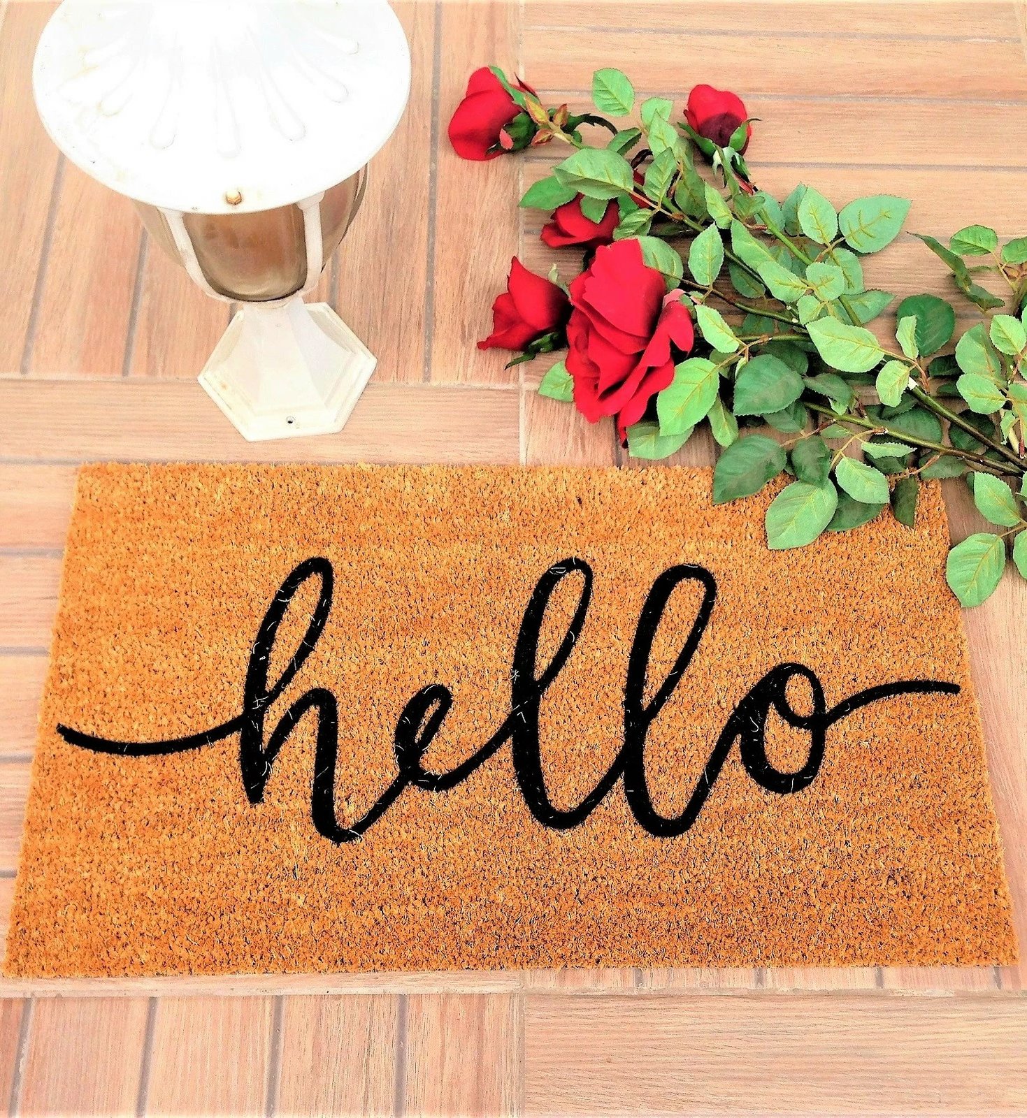 Shilte hyrëse Coco, dizajn Aberto, ngjyrë kafe dhe e zezë, 'hello', 70x40cm