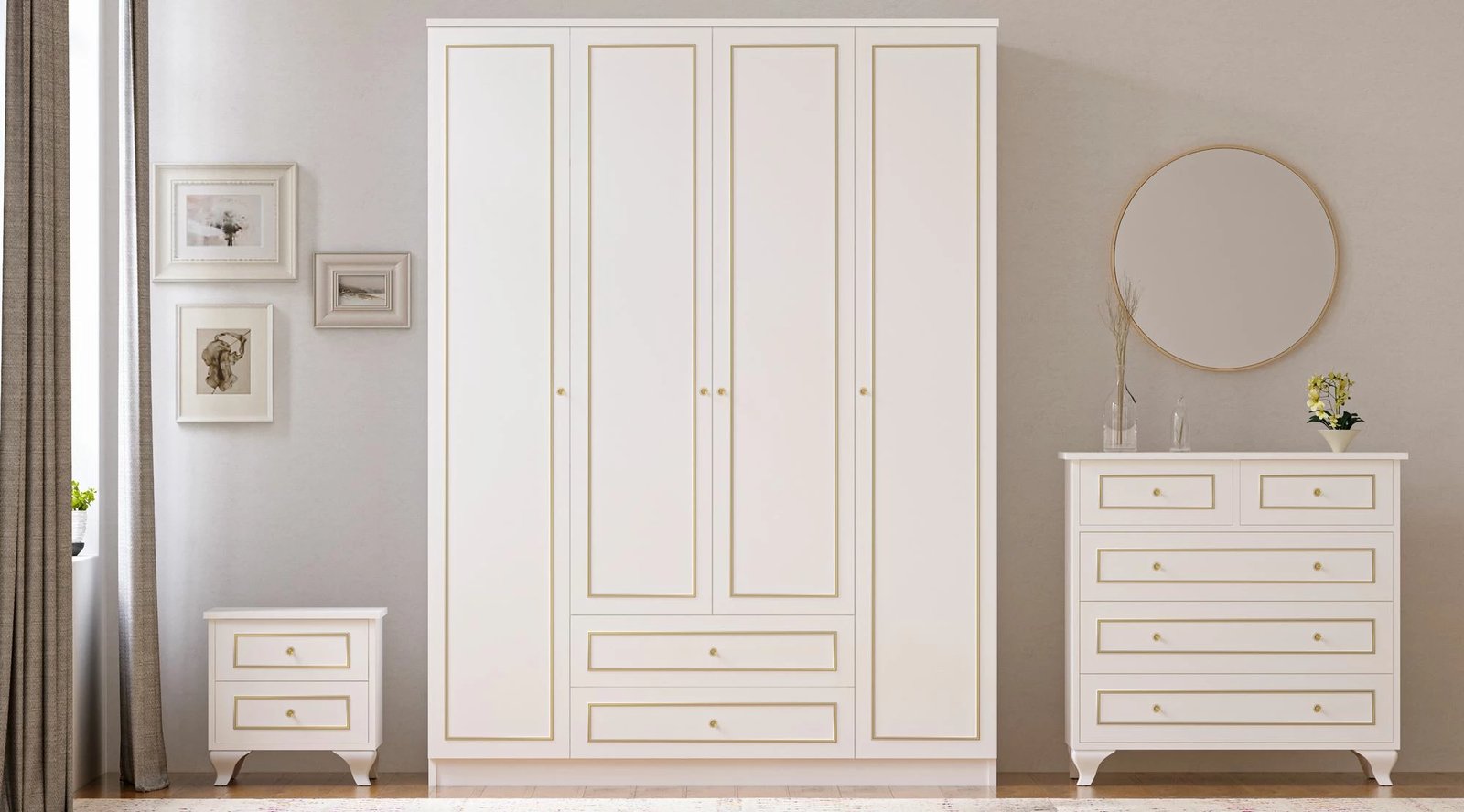 Set dhome për të rinj Skye Decor, ngjyrë e bardhë mat, Rb-081