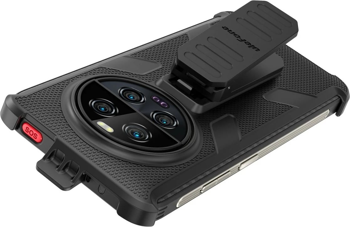 Mbështjellës Ulefone Armor 23 Ultra, multifunksional, me klips dhe karabiner, i zi