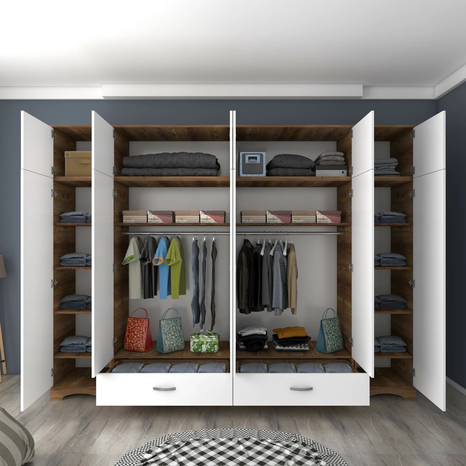 Dollap Skye Decor, ngjyrë arr dhe e bardhë, BA133 - 3907