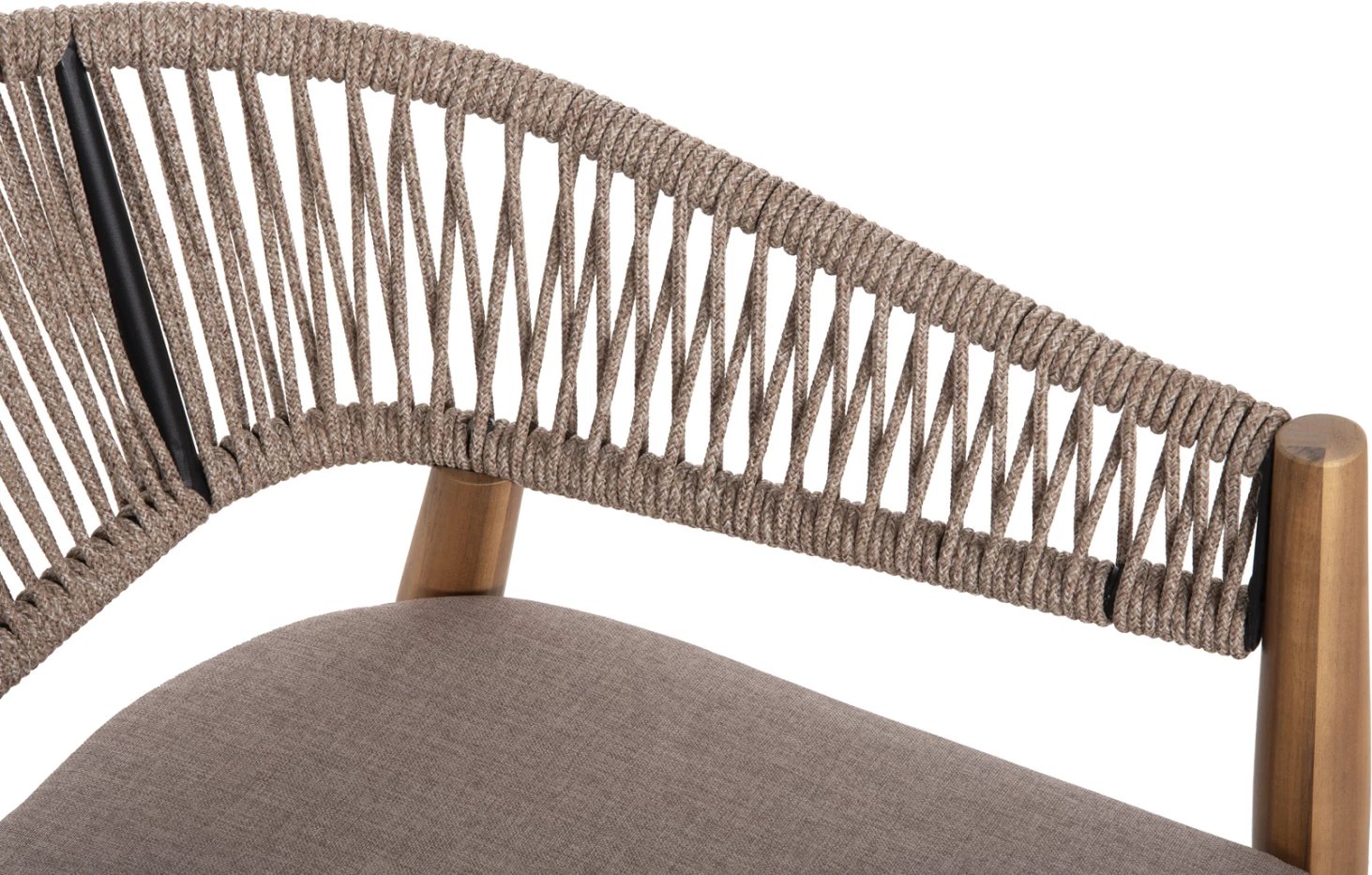 Karrige për terasë NAVAN FH6135.02 dru akacie natyral-litar najloni bezhë 59x58x76H cm, set prej 4 copë