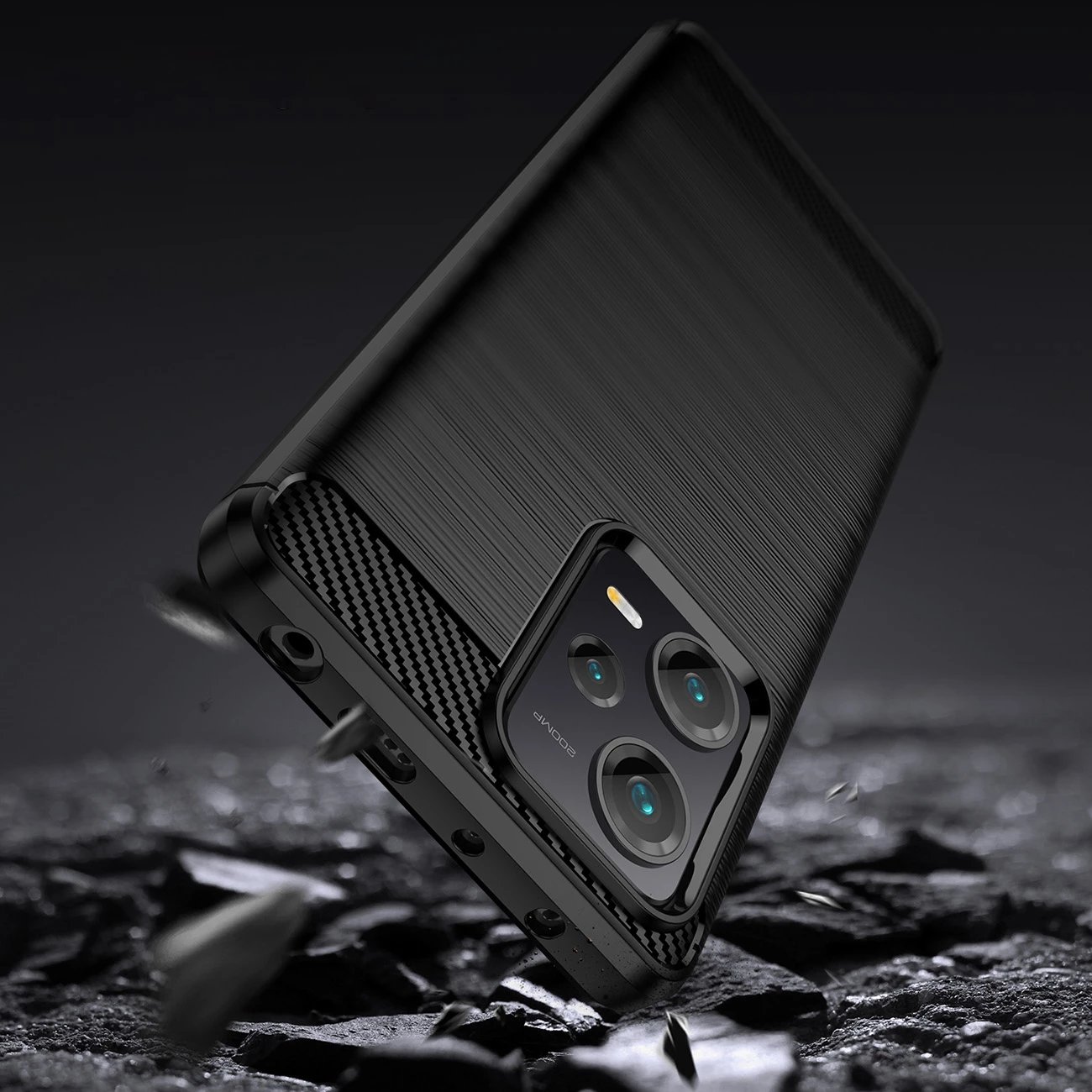 Mbështjellës Hurtel Carbon Case për Xiaomi Redmi Note 12 Pro+, TPU, i zi