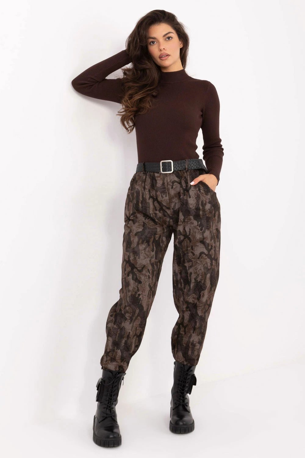 Pantallona femra Italy Moda 218439, kafe
