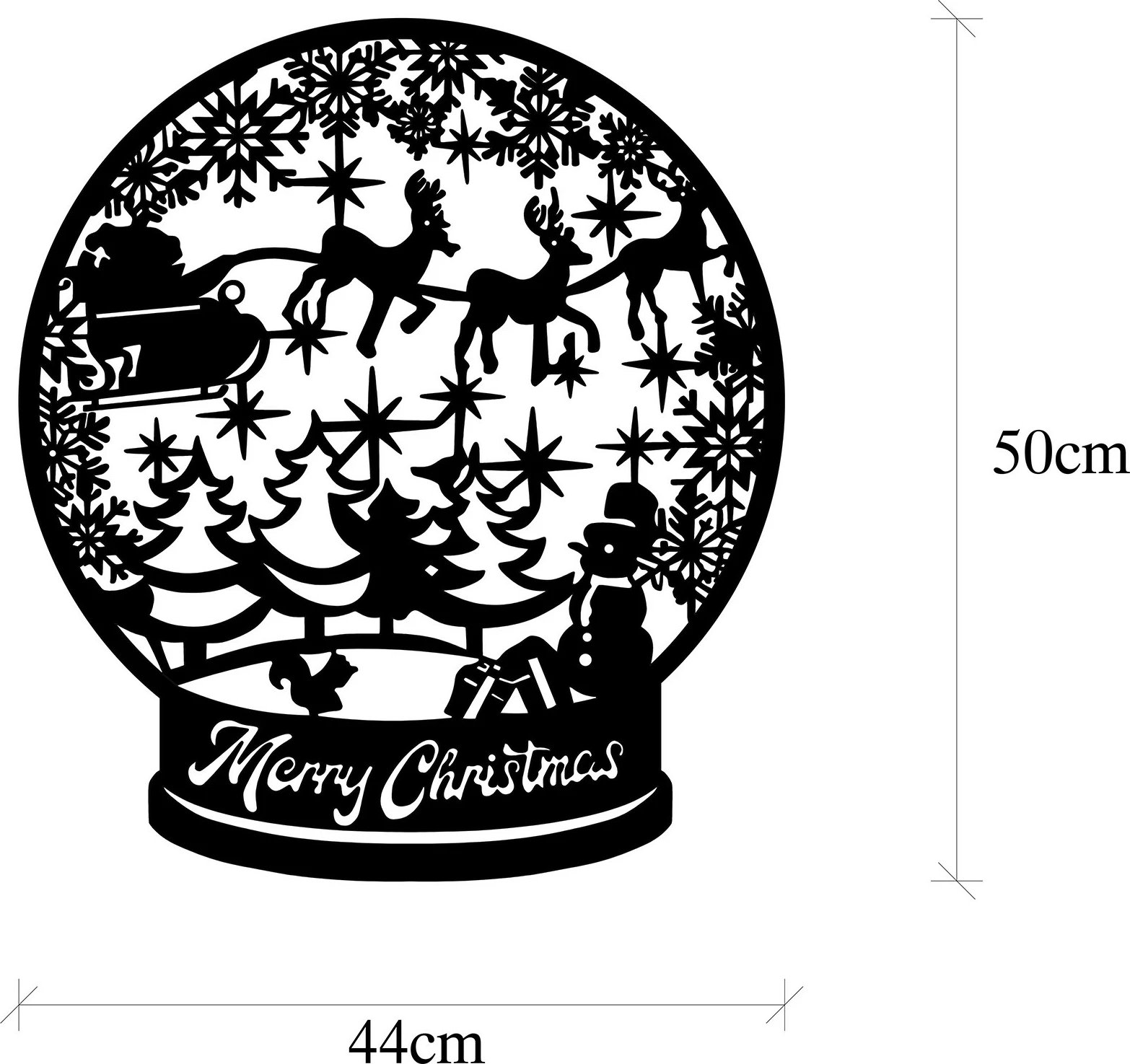 Aksesor dekorativ metalik për mur, Wallity, XMASBLACK - 025