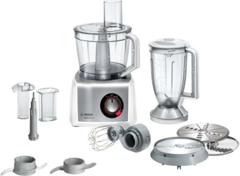 Përpunues ushqimi, Bosch, Multitalent 8 MC812S814, 1250 W, tas 3.9 L, blender 1.5 L, i bardhë