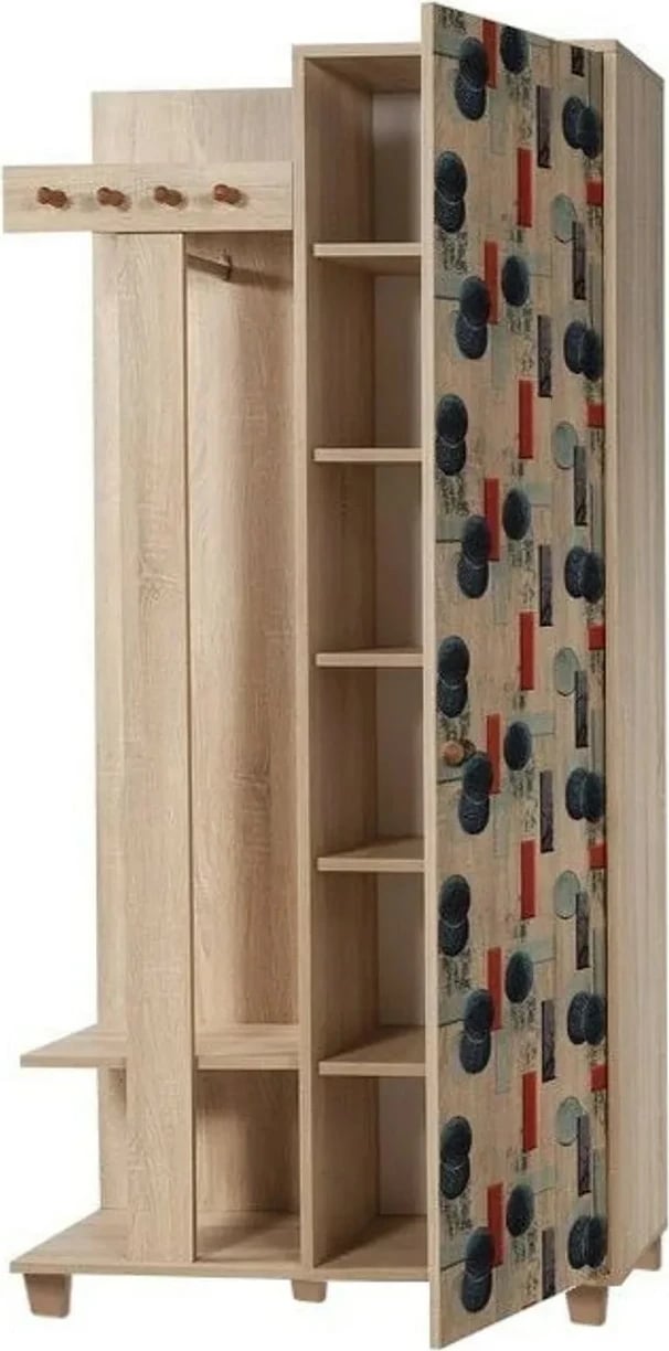 Stendë korridori moderne, ngjyrë lisi Sonoma, dizajn abstrakt, Garmanto 90 - 520