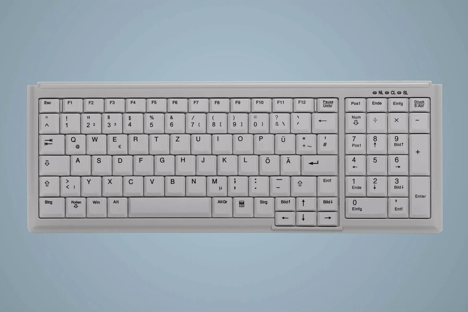 Tastierë Cherry AK-7000, me kabllo, USB, çelësa gërshërë, e bardhë