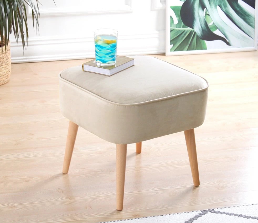 Puf Atelier del Sofa, Moouv 7083, kadife, ngjyrë krem