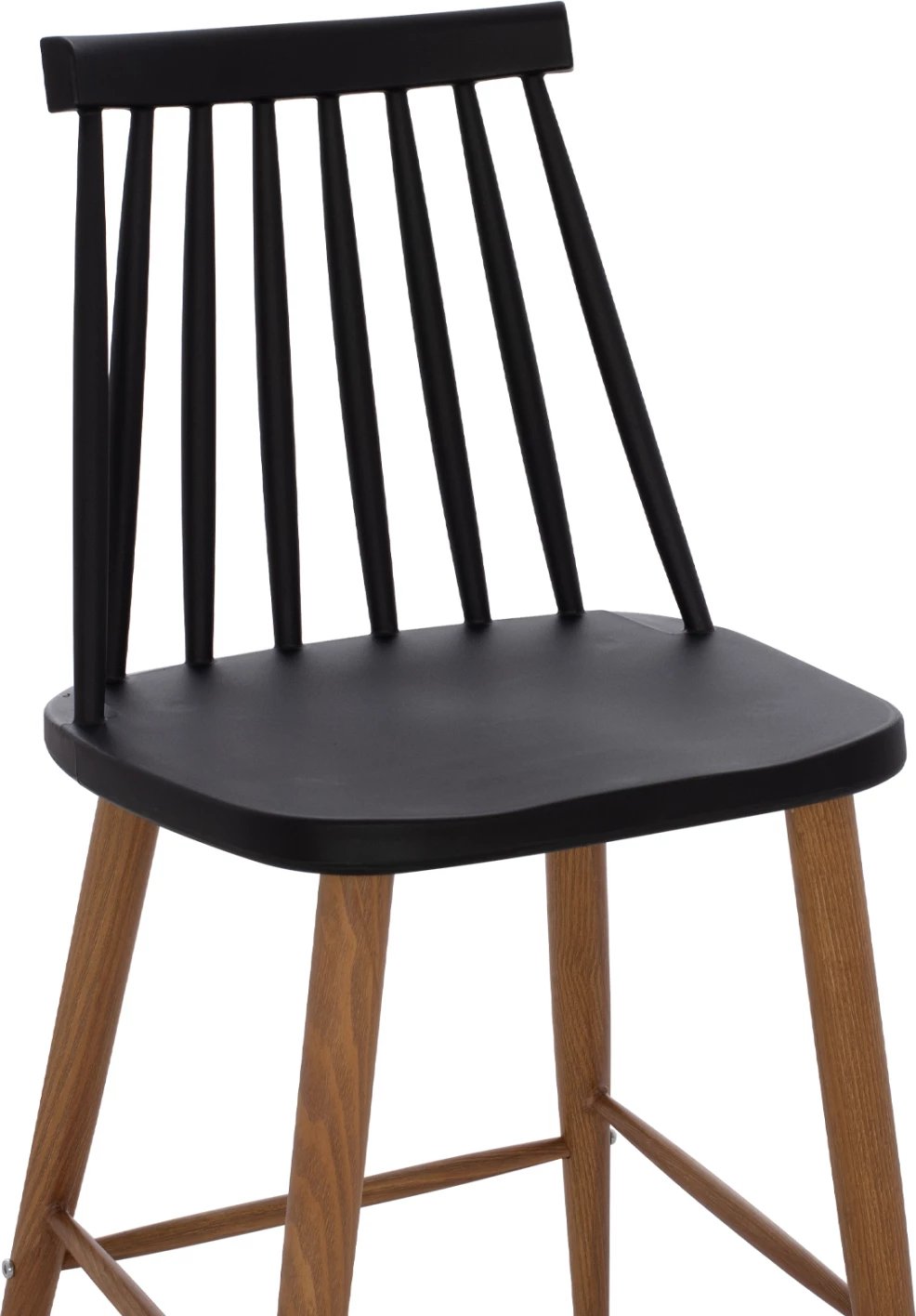 Karrige për bar FH9300.02, ngjyrë e zezë dhe natyrale, 43x45x97 cm, set prej 2 copë