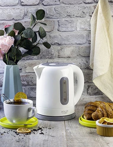 Çajnik elektrik, Adler, AD 1234, 1.7 L, plastikë, i bardhë