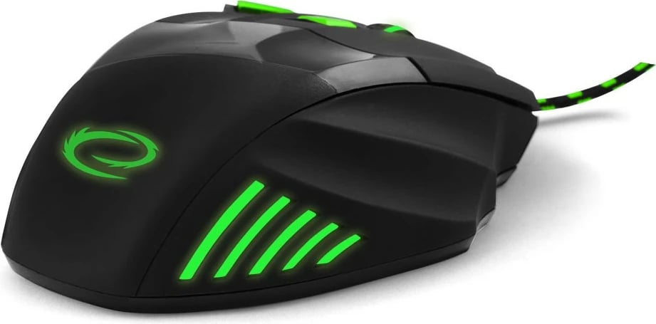Maus gaming Esperanza WOLF EGM201G, me kabllo, 2400 DPI, i zi/dekorativ/gjelbër