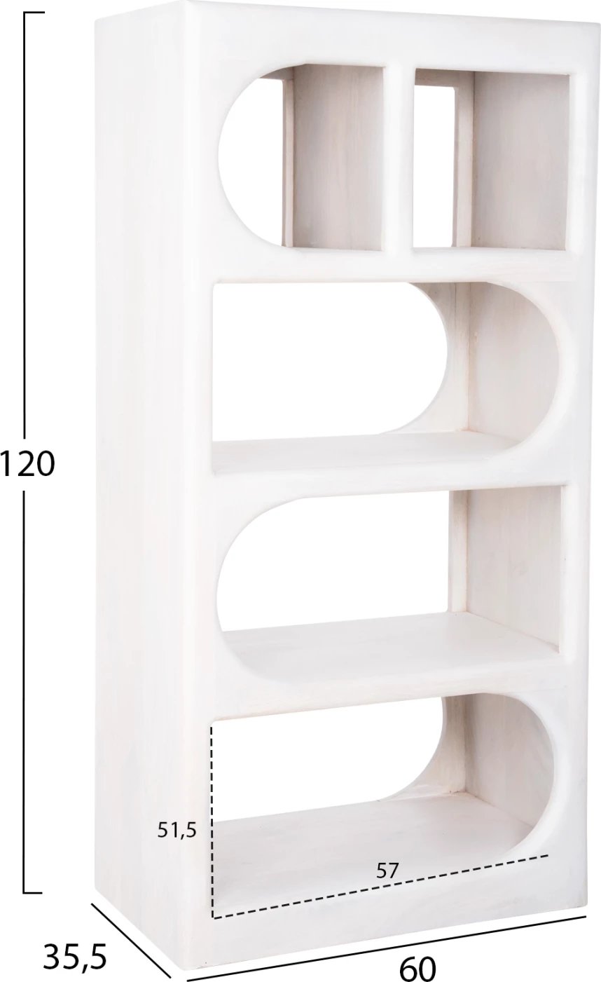 Tallboy HANDYR dru mango i bardhë 60x35x120H cm