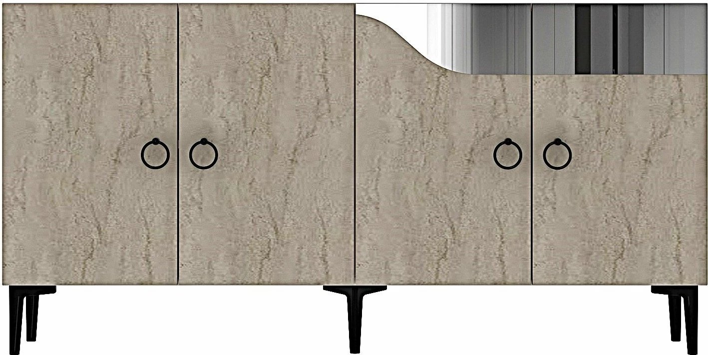 Konsol Skye Decor, Gama 150, e bardhë, travertin, argjend