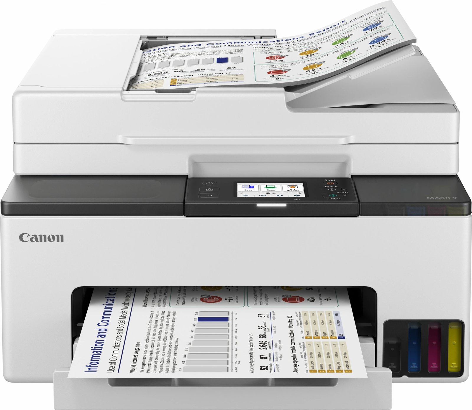 Printer Canon MAXIFY GX2050, Inkjet, Printim me ngjyra, 600 x 1200 DPI, Kopjim me ngjyra, A4, E zezë, E bardhë
