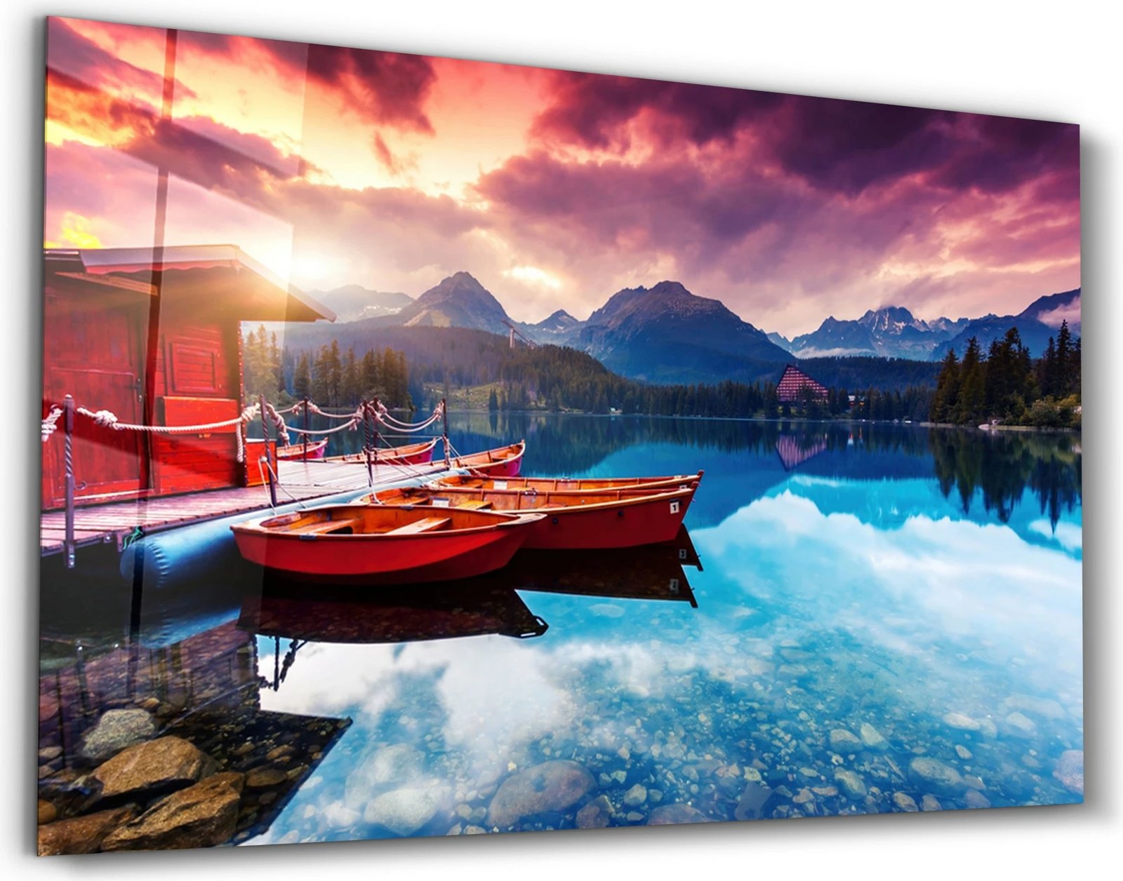 Pikturë dekorative prej xhami të temperuar, shumëngjyrëshe, CAM-3041, 46x72cm