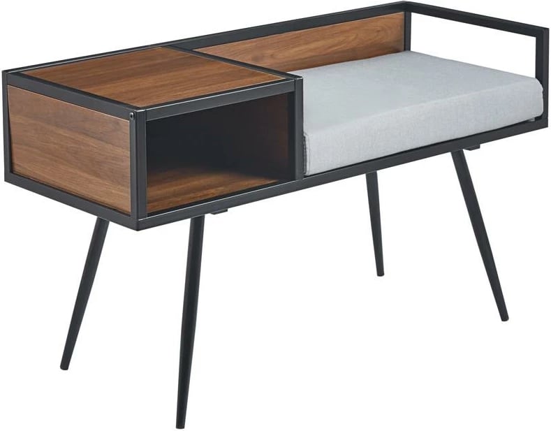 Mobilje hyrëse Nextdeco metalike, sipërfaqe MDF, ngjyrë kafe e errët