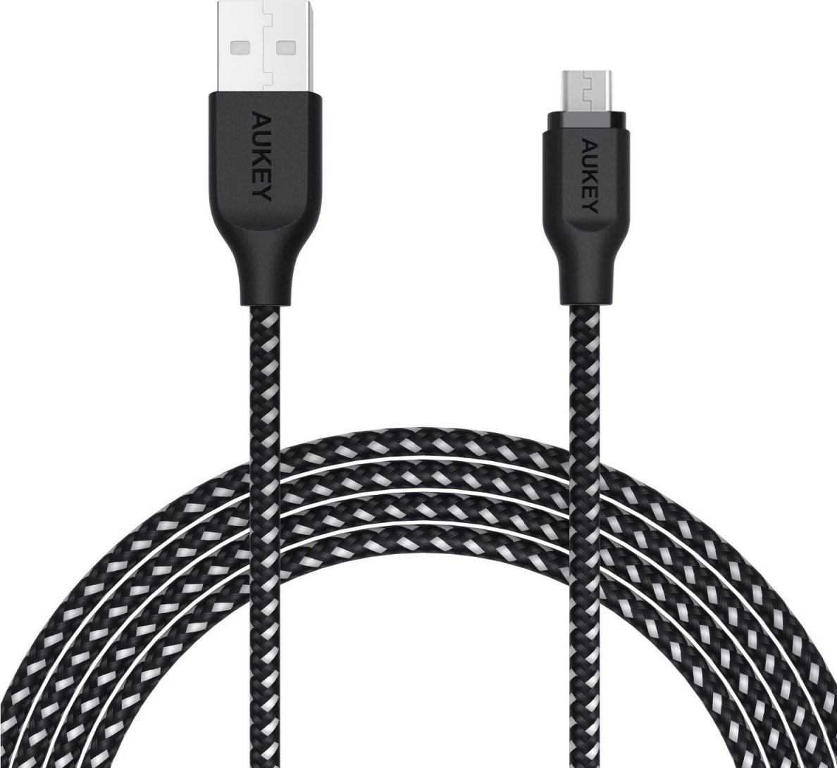 Kabllo AUKEY CB-AM2, Micro USB në USB-A, 2m, najlon, e zezë