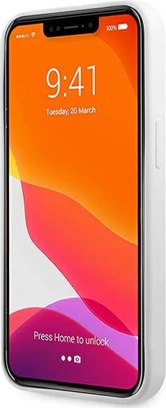 Mbështjellës Guess GUHCP13LLS4GGWH për iPhone 13/13 Pro, silikon, i bardhë Mbështjellës Guess GUHCP13LLS4GGWH për iPhone 13/13 Pro, silikon, i bardhë