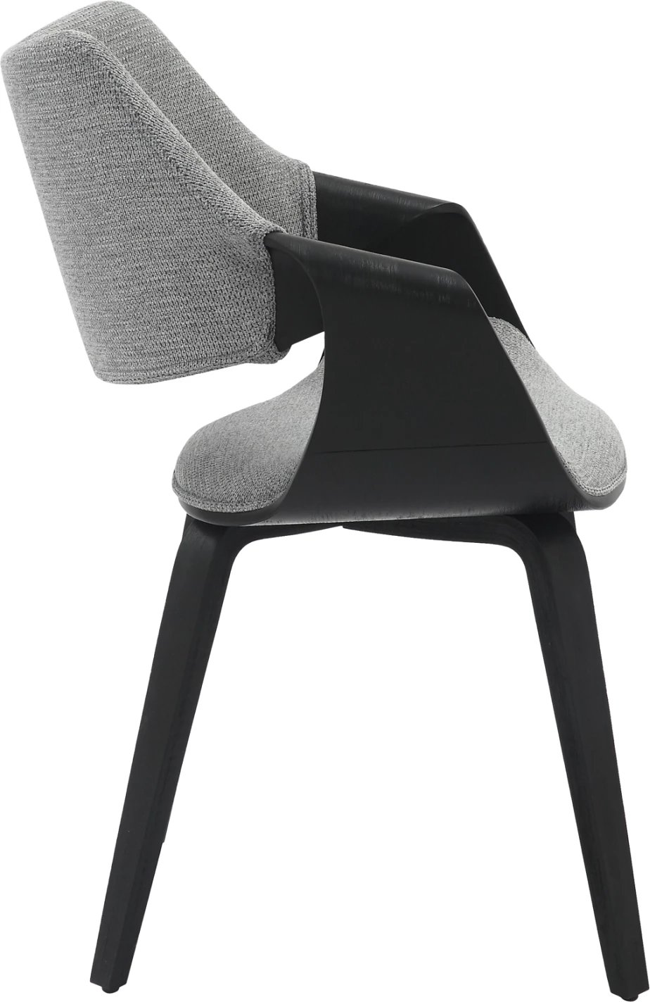 Karrige për tavolinë ngrënieje NETTO FH9976.02, kornizë druri, pëlhurë ngjyrë zezë-gri, 55x56x83.5 cm