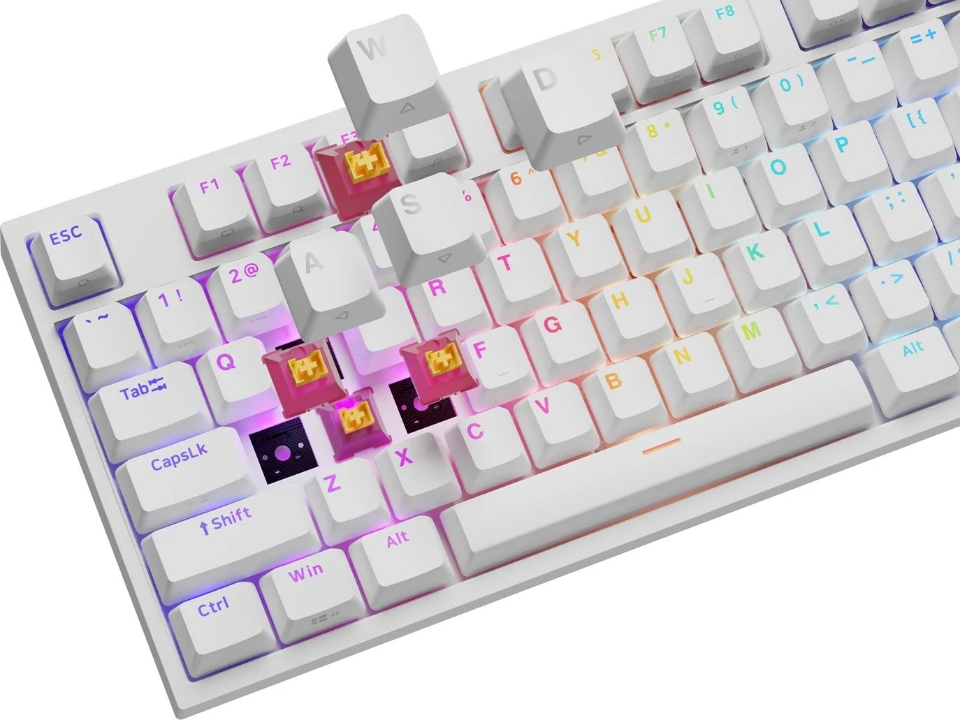 Tastierë mekanike GENESIS NKG-2300, USB, QWERTY, Anglisht, e bardhë